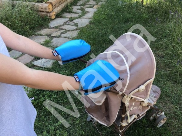 Kaarsgaren Nepromokavé merino rukavice tyrkysové na kočárek
