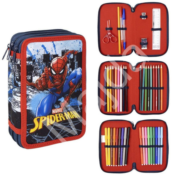 bHome Školní penál třípatrový s náplní Spiderman