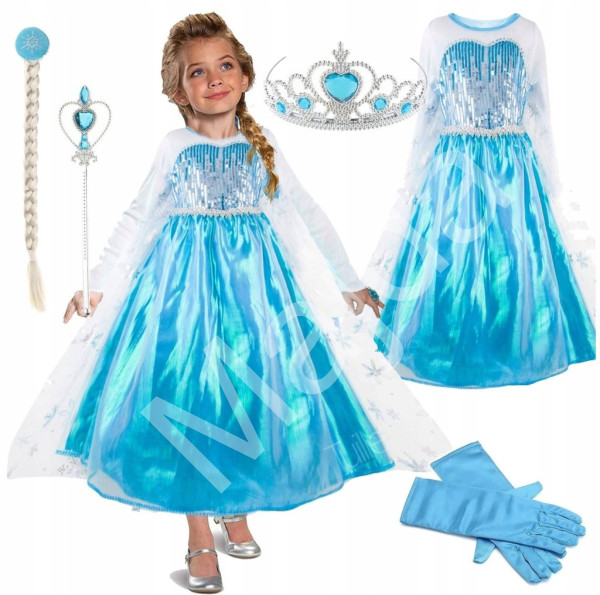 bHome Dětský kostým ELSA s flitry 98-104 S