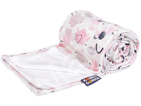 Kaarsgaren Oboustranná bambusová deka 100x150cm růžový slon