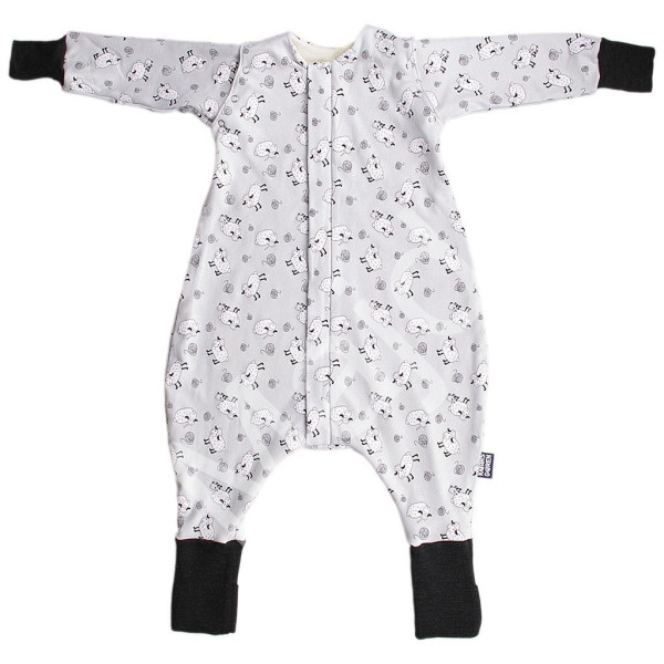 Kaarsgaren Merino spací pytel s rukávy 80 cm bio ovečky černé nohavice