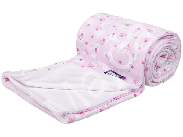 Kaarsgaren Oboustranná bambusová deka růžová zajíc