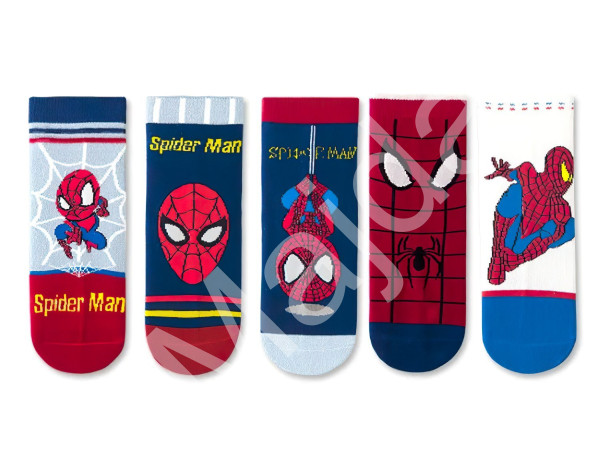 Snugs Dětské ponožky Spiderman Superhero 3-5 let 5 párů