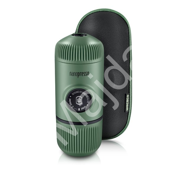 Nanopresso  Moss Green + pevný obal cestovní kávovar (1)