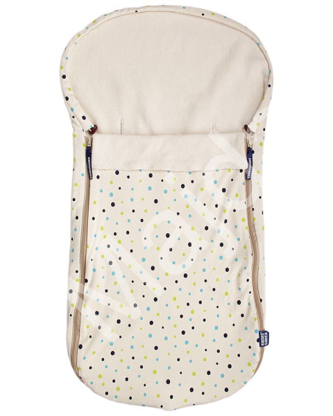 Kaarsgaren Letní fusak z bio bavlny do kočárku i autosedačky – motiv puntíků