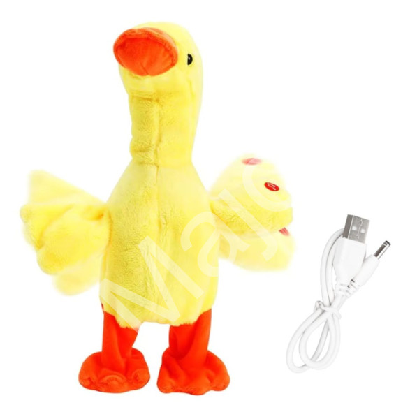 Plush Interaktivní plyšová hračka Kačka zpívající chodící USB 35cm