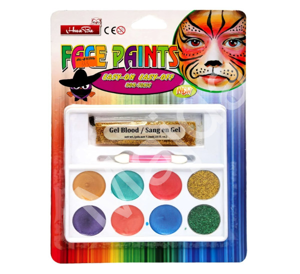 FunCo Dětská sada barev na obličej a tělo METALIC 10ks