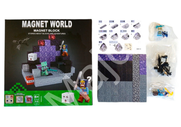 Toybit Magnetická stavebnice Minecraft Dragon world svítící 100ks