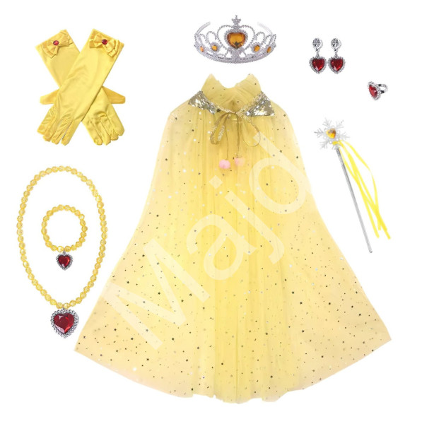 bHome Souprava Žlutá pelerína se šperky a rukavicemi 10ks