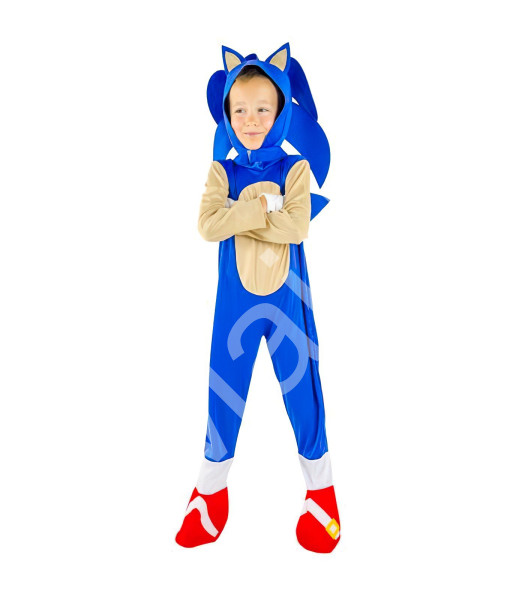 FunCo Dětský kostým Sonic s maskou a rukavicemi 128-134 L