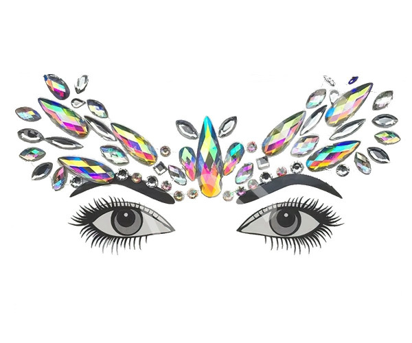 FunCo Samolepící maska na oči Kamínky křišťál