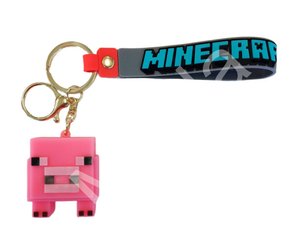 Bagito Dětská klíčenka Minecraft Prase s poutkem a karabinou