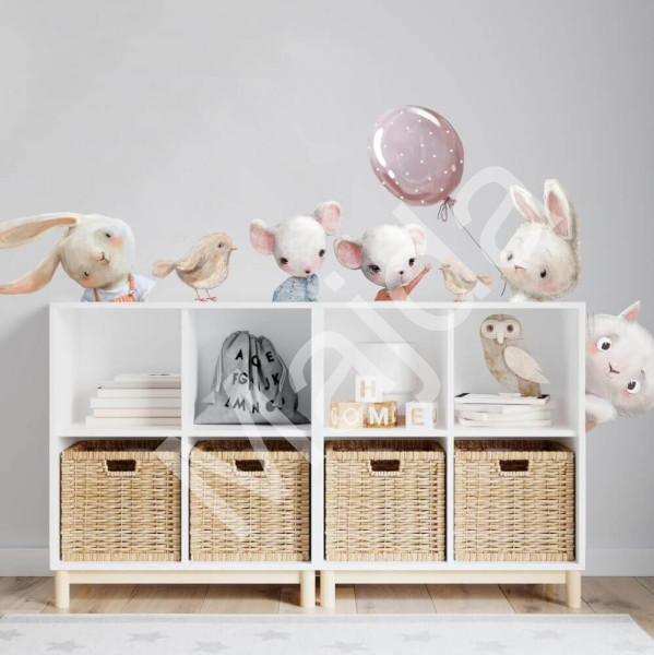 Inspio Akvarelové samolepky na zeď za komodu z textilní fólie N.1 - DOPRAVA