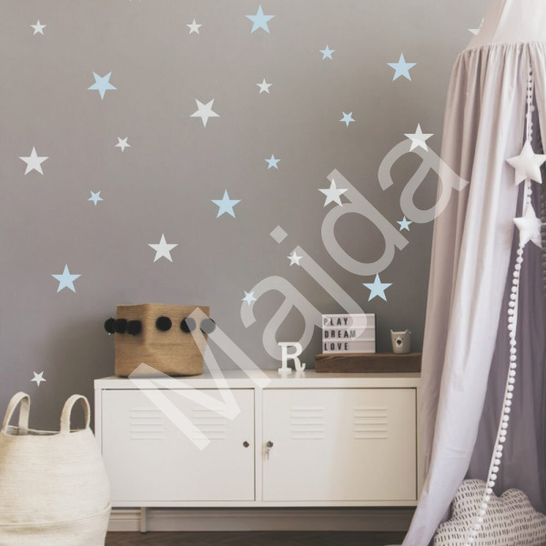 Inspio Modré hvězdičky - samolepky na zeď pro kluka