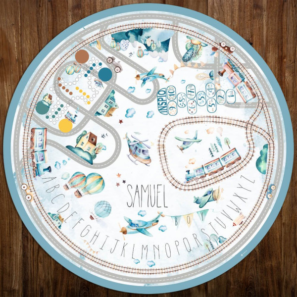 Inspio Podložka na hraní s cestami, vláčkem a jménem