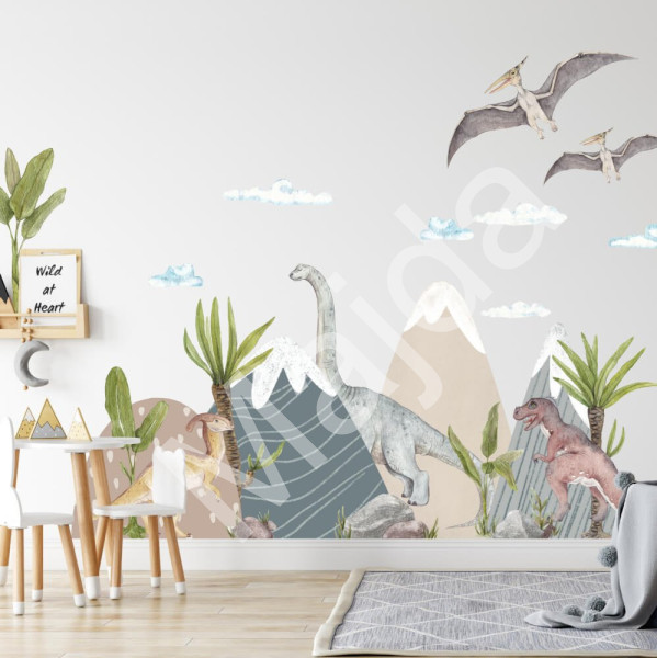 Inspio Samolepky do dětského pokoje - Dinosauří svět