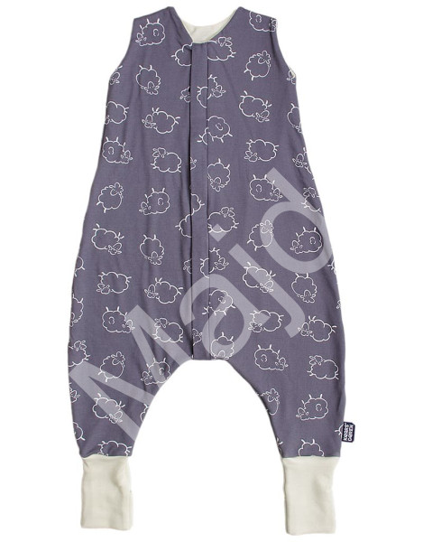 Kaarsgaren Merino spací pytel 90 cm s nožičkami – šedé ovečky