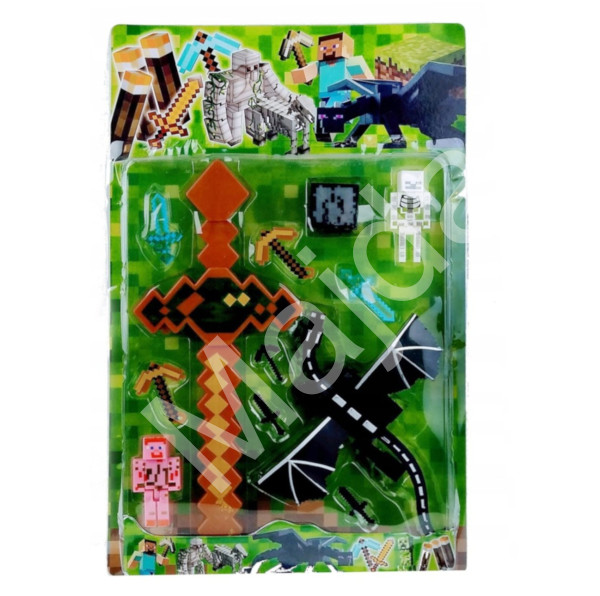Toybit Kolekce figurek Minecraft Meč a Ender dragon s doplňky 12ks