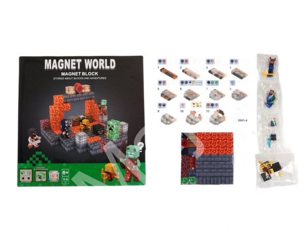 Toybit Magnetická stavebnice Minecraft Danger svítící 101ks