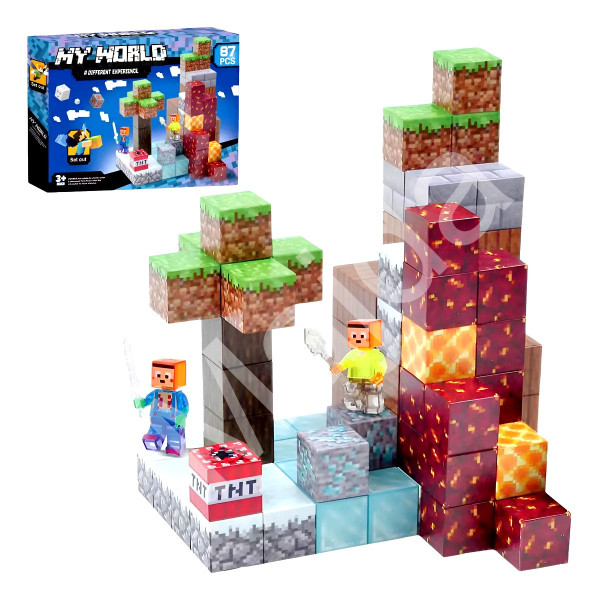 Toybit Magnetická stavebnice Minecraft Diamond Lava TNT 87ks