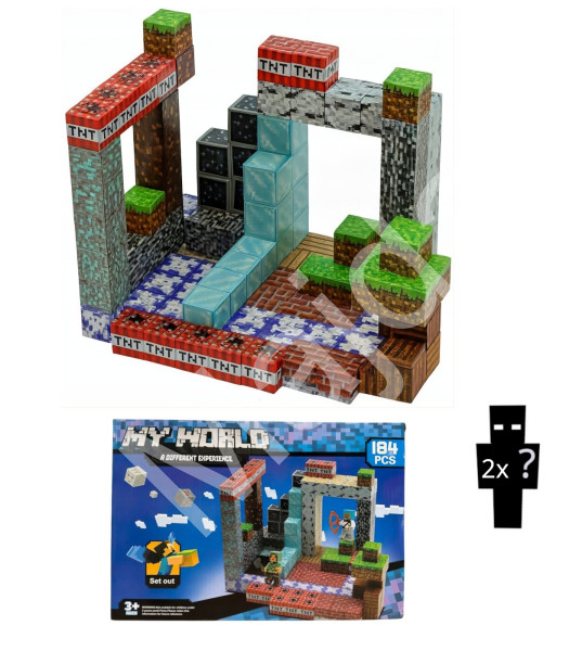 Toybit Minecraft Magnetická stavebnice XL Diamond TNT Redstone 184ks