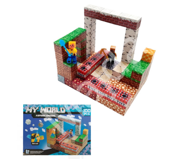 Toybit Magnetická stavebnice Minecraft TNT world 100ks