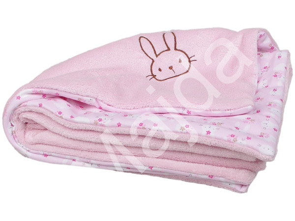 Kaarsgaren Dětská deka růžová zajíc Wellsoft bavlna
