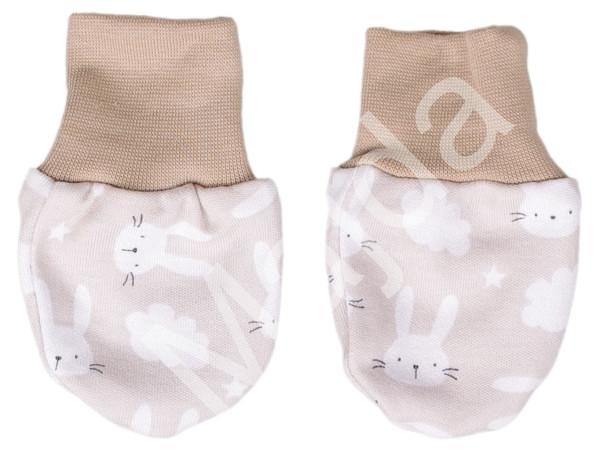 Kaarsgaren Rukavičky bavlna 0 až 3 měsíce zajíc béžový