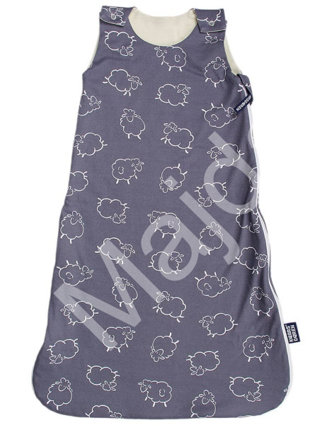 Kaarsgaren Merino spací pytel pro miminko 70 cm – šedé ovečky (zip na boku)