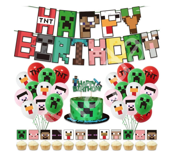 FunCo Velká narozeninová sada Minecraft Pixel 49ks