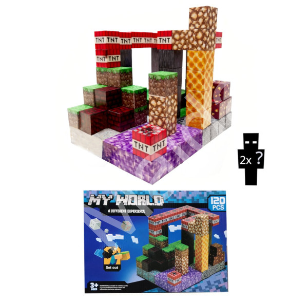 Toybit Magnetická stavebnice Minecraft TNT Amethyst Lava building expresion 120ks