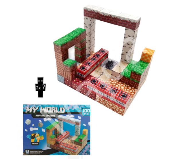Toybit Magnetická stavebnice Minecraft TNT world 100ks