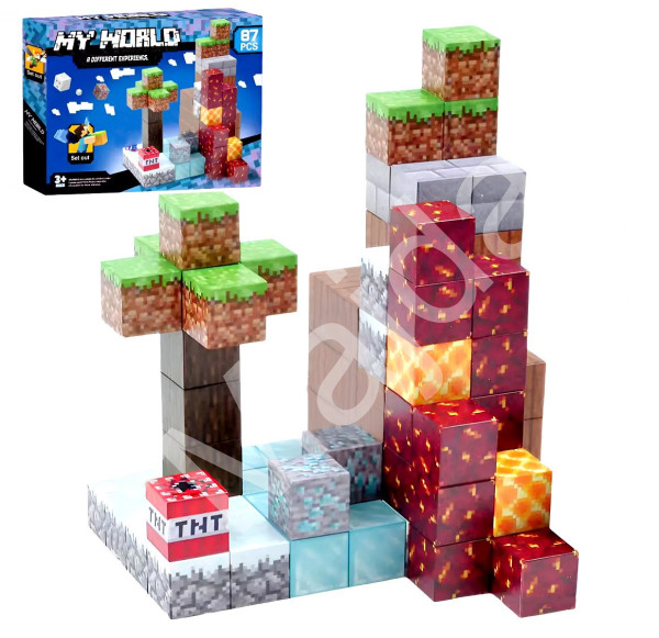 Toybit Magnetická stavebnice Minecraft Diamond Lava TNT 87ks