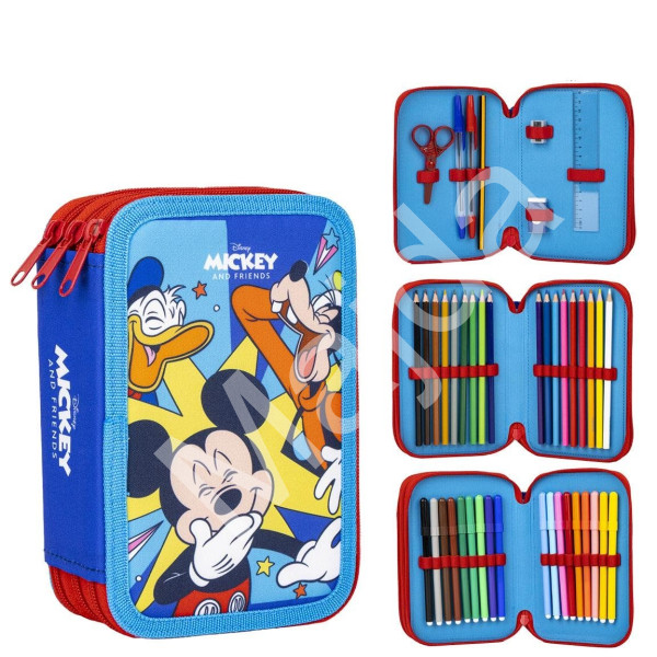 bHome Školní penál třípatrový s náplní Myšák Mickey