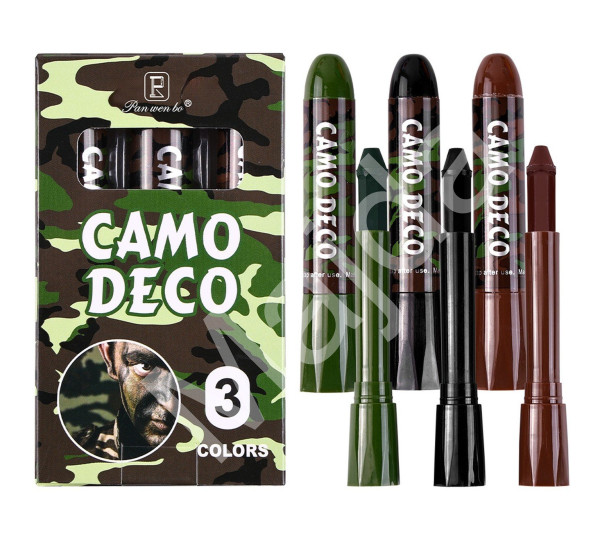 Toybit Sada maskovacích barev na obličej a tělo Camouflage 3ks