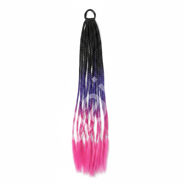 FunCo Copánky s gumičkou Crazy braids Pink 60cm