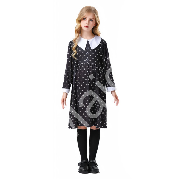 FunCo Dětský kostým Wednesday Elegant 122-134 L