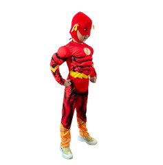 FunCo Dětský kostým Svalnatý Flash s maskou 122 - 134 L