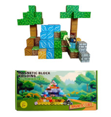 Toybit Magnetická stavebnice Minecraft Stromy a vodopád s postavičkou 101ks