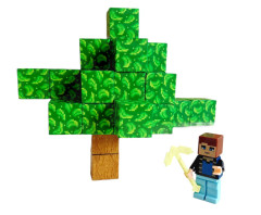 Toybit Magnetická stavebnice Minecraft Stromy a vodopád s postavičkou 101ks