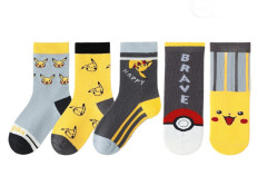 Snugs Dětské ponožky Pokémon Pikachu a pokébal 3-5 let 5 párů