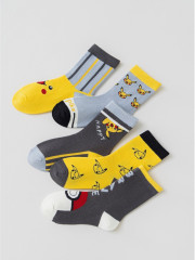 Snugs Dětské ponožky Pokémon Pikachu a pokébal 3-5 let 5 párů
