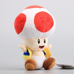 Plush Plyšová hračka Super Mario Toad cervena houba 17cm