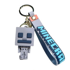 Bagito Dětská klíčenka Minecraft Skeleton s poutkem a karabinou 22cm