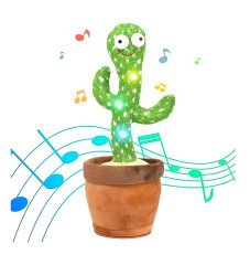 Plush Interaktivní plyšová hračka Kaktus zpívající tancující USB 34cm