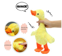 Plush Interaktivní plyšová hračka Kačka zpívající chodící USB 35cm