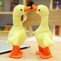 Plush Interaktivní plyšová hračka Kačka zpívající chodící USB 35cm