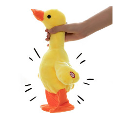 Plush Interaktivní plyšová hračka Kačka zpívající chodící USB 35cm