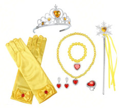 bHome Souprava Žlutá pelerína se šperky a rukavicemi 10ks