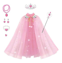 bHome Souprava Růžová pelerína se šperky a rukavicemi 8ks